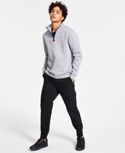 【Hugo Boss】Durty 1/4 ジップ スモール ロゴ スウェットシャツ BOSS - Logo-embroidered hooded loungewear jacket in stretch