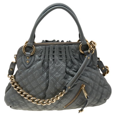 Pre-owned Marc Jacobs Grey Quilted Leather Cecilia Satchel