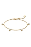 Monica Vinader Diamond And 18k Yellow Gold Vermeil Fiji Tiny Button Bracelet In Yellow Gold