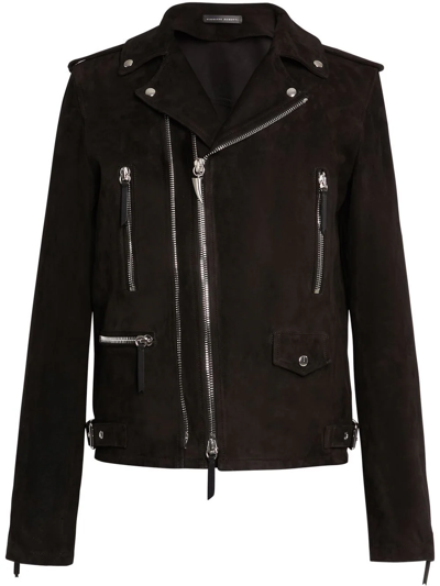 Giuseppe Zanotti Suede Biker Jacket In Black