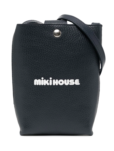 Miki House Logo-print Shoulder Bag In Black