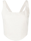 Anna Quan Women's Maya Cotton-linen Corset Top In White