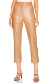 Lblc The Label Jen Vegan Leather Trousers In Cognac