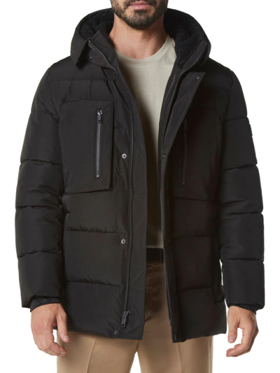 Marc New York Men's Yarmouth Faux Fur Hood Puffer Jacket In Black