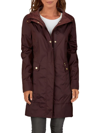 Cole Haan Packable Hooded Raincoat In Eggplant