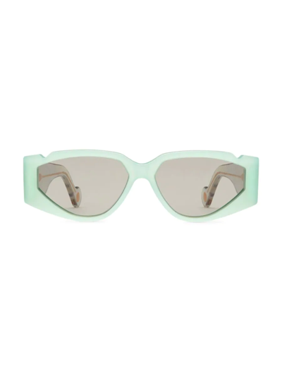 Fenty Women's Off Record 57mm Rectangular Sunglasses In Grey Green