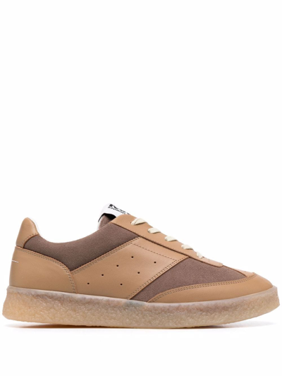 Mm6 Maison Margiela Leather And Suede Sneakers In Brown