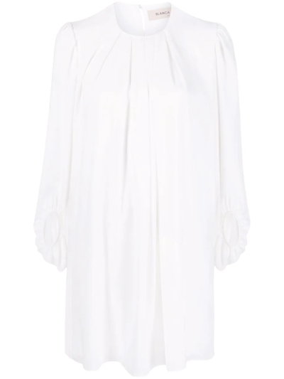 Blanca Vita Gathered-detail Shift Dress In White