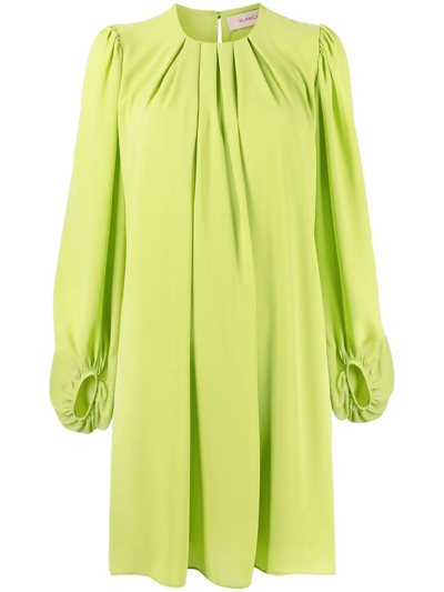 Blanca Vita Gathered-detail Shift Dress In Green