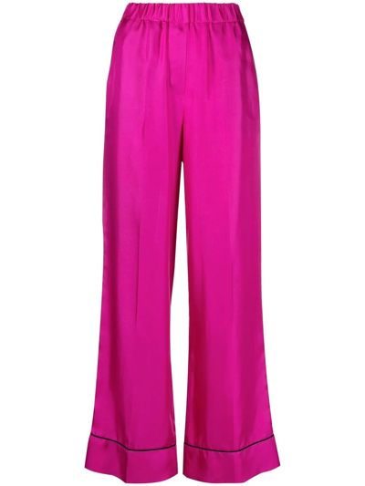Blanca Vita Satin-effect Wide-leg Trousers In Pink
