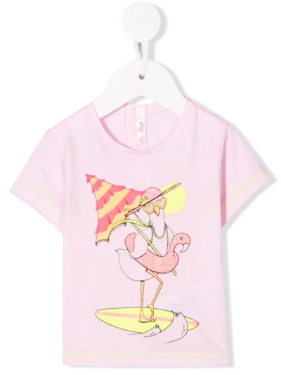 Billieblush Babies' Graphic-print Short-sleeved T-shirt In Pink
