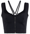Stella Mccartney Black Zipper V Strap Tank Top