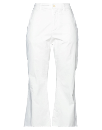 Haikure Woman Pants White Size 27 Cotton, Elastane