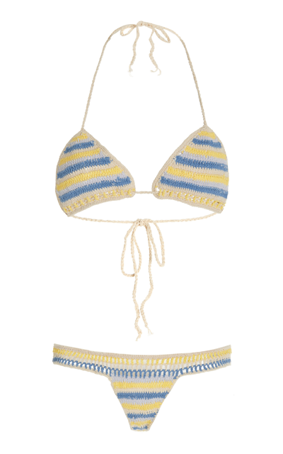 Akoia Swim Women's Alang Crocheted Cotton Bikini In Blue