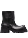 Balenciaga Trooper Square-toe Ankle Boots In Black