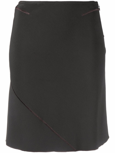 Pre-owned Alaïa 2000s High-waisted A-line Skirt In Brown