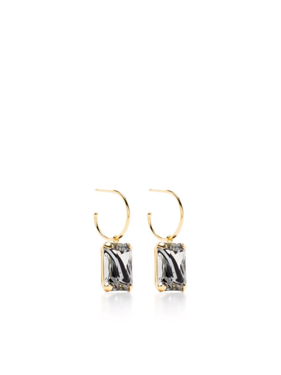 Wouters & Hendrix Crystal-embellished Hoop Earrings In Gold