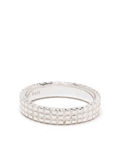 Wouters & Hendrix Chain-texture Band Ring In Silver