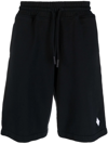 Marcelo Burlon County Of Milan Marcelo Burlon Bermuda In Felpa In Black