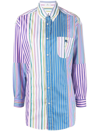 Etro Pegaso 刺绣条纹衬衫 In Multicolor