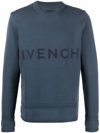 Givenchy Intarsia Logo Cotton Sweater In Blue