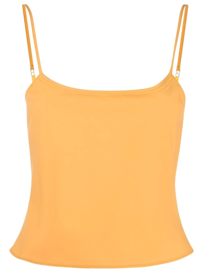 Jacquemus Tangelo Cropped Stretch-wool Camisole In 750 Orange