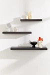 Urban Outfitters Simple Floating Wood Wall Shelf In Black