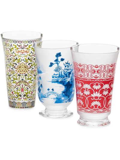 Seletti Multicoloured Hybrid Clarice Glasses Set In Neutrals