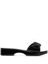 Veronica Beard Davina Jelly Buckle Resort Sandals In Black