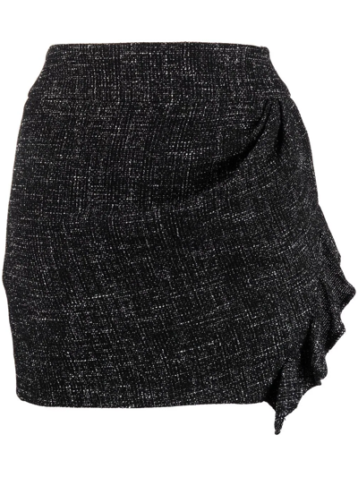 Iro Yoni Tweed And Lurex Mini Skirt In Black