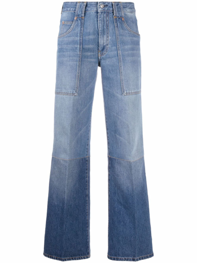 Victoria Beckham Serge Regular-fit Low-rise Cotton Denim Jeans In Blue