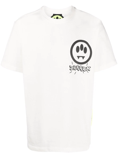 Barrow White Cotton T-shirt With Logo Print