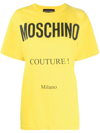 Moschino Couture Organic Cotton T-shirt In Gelb