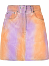 Msgm Purple & Orange Spray Paint Skirt In Orange