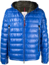 Moncler Galion Hooded Quilted Down Coat In Blue