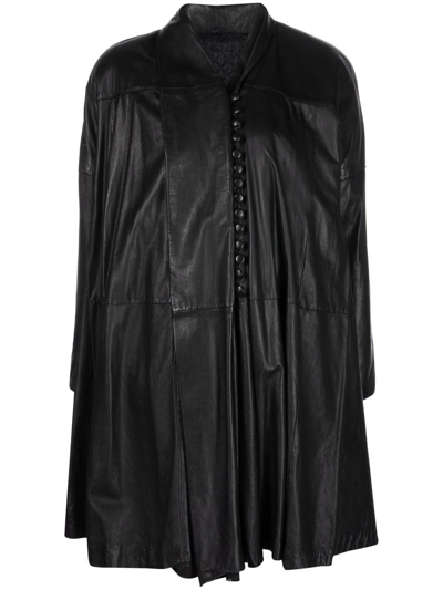 Pre-owned Gianfranco Ferre 1980s Single-breasted Leather Jacket In Black