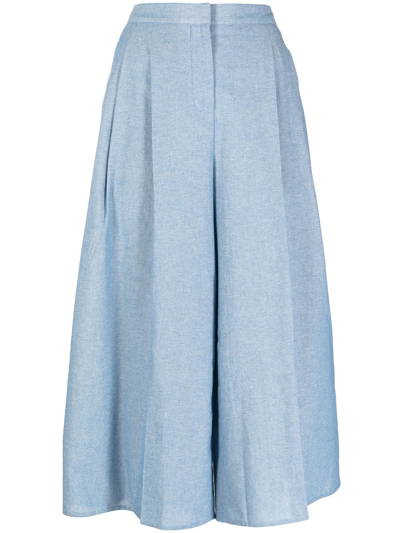 Carolina Herrera Women's Cropped Cotton Pants In Blue
