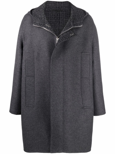 Givenchy Grey Hooded Wool-blend Coat