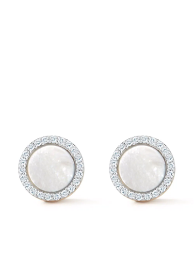 Mateo 14kt Yellow Gold Mother Of Pearl And Diamond Stud Earrings