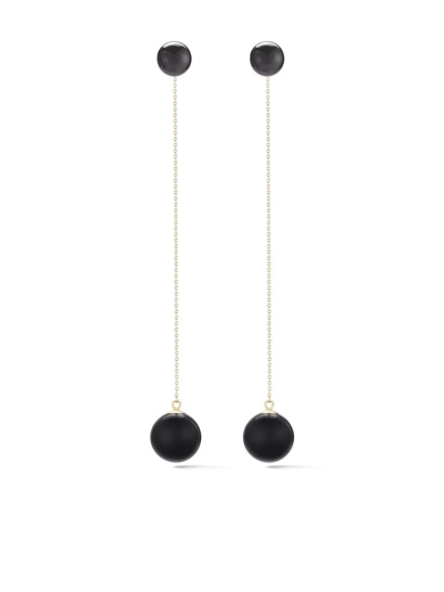 Mateo 14kt Yellow Gold Onyx Ball Drop Earrings