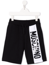 MOSCHINO LOGO-STRIPE TRACK SHORTS