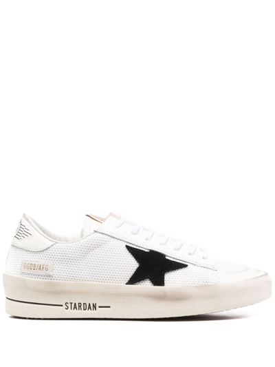 Golden Goose Stardan 10283 Logo-embossed Leather And Mesh Low-top Trainers In White