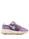 Golden Goose Running Sole Sneakers In Suede In Purple