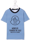 Moncler Logo-print Striped T-shirt In Blue