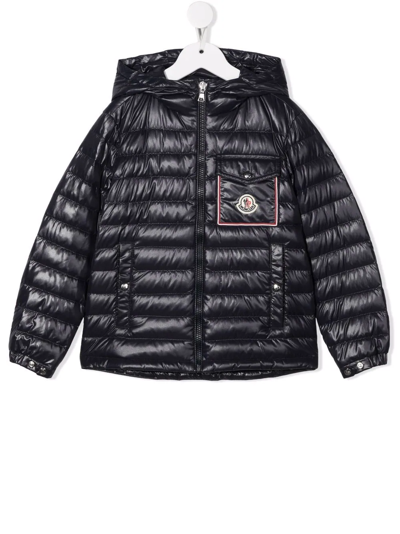 Moncler Kids' Padded Hooded Coat In Blue