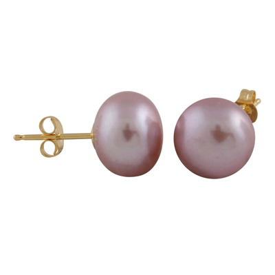 Bella Pearl Pink Freshwater Pearl Stud Earrings Bw-9pu In Pink,purple,yellow