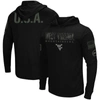 Colosseum Black West Virginia Mountaineers Oht Military Appreciation Hoodie Long Sleeve T-shirt In Black