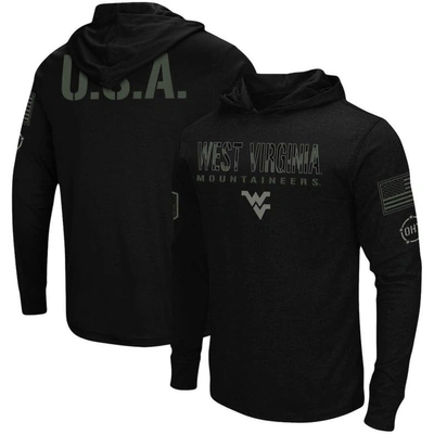 Colosseum Black West Virginia Mountaineers Oht Military Appreciation Hoodie Long Sleeve T-shirt