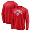 FANATICS FANATICS BRANDED RED LA CLIPPERS GAME TIME ARCH PULLOVER SWEATSHIRT