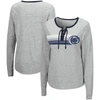 COLOSSEUM COLOSSEUM HEATHERED GRAY PENN STATE NITTANY LIONS SUNDIAL TRI-BLEND LONG SLEEVE LACE-UP T-SHIRT